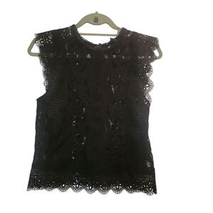 Elegant Black Lace Sleeveless Top